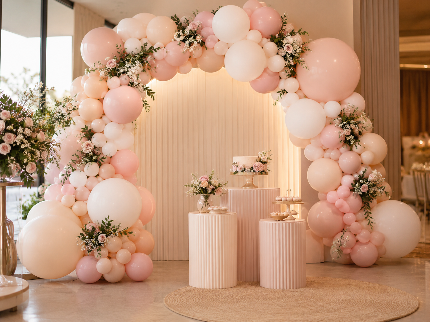 Pastel balloon arch decoration in Jaipur